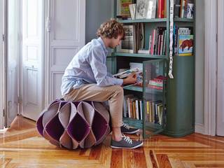 Ruff pouf para GAN, Romero & Vallejo / Estudio de arquitectura y diseño Romero & Vallejo / Estudio de arquitectura y diseño 모던스타일 주택 양모 오렌지