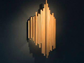 Wandlamp 'De Lat', PLANKSTAAL PLANKSTAAL Spazi commerciali Legno Effetto legno