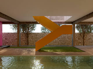 Alberca + Departamentos, Laboratorio Mexicano de Arquitectura Laboratorio Mexicano de Arquitectura مسبح حديقة أسمنت Yellow