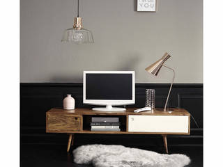 Mueble de TV "ANDERSEN", The H design The H design Salas de estilo escandinavo Madera maciza Multicolor