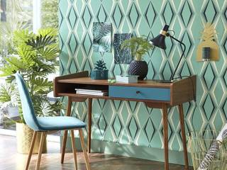 Escritorio estilo vintage colección "CATALINA", The H design The H design Study/office Solid Wood Green Desks