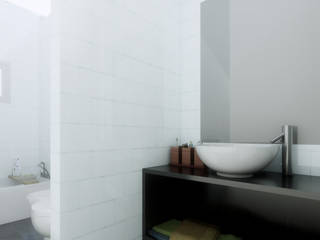 Diseño de interiores y fachada - Vivienda Maipu, M3 ARQUITECTURA M3 ARQUITECTURA حمام