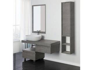 Arredo bagno 120 cm con mensola lavabo d'appoggio e specchio, Bagno Italia Bagno Italia Ванна кімната MDF