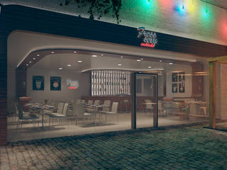 DISEÑO BAR MODERNO 3D, VURPURA INSTALACIONES COMERCIALES VURPURA INSTALACIONES COMERCIALES 商业空间