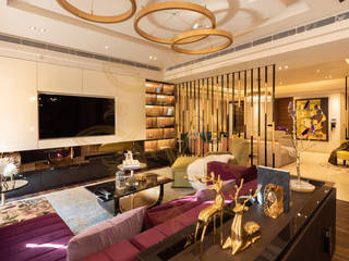 Luxury interior service for M3M Golf Estate Apartment, Mads Creations Mads Creations Phòng khách