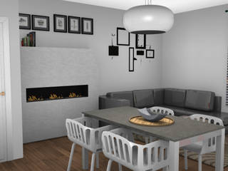 Appartamento a Milano, L&M design di Cinzia Marelli L&M design di Cinzia Marelli Salas modernas Tablero DM