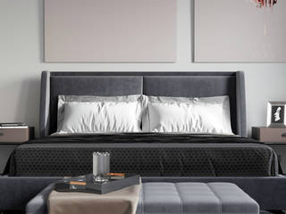 Sypialnia w apartamencie w Katowicach, Ale design Grzegorz Grzywacz Ale design Grzegorz Grzywacz Cuartos pequeños Rosa