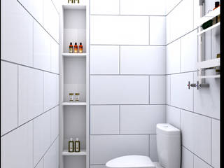 Modern House, CV Leilinor Architect CV Leilinor Architect Modern bathroom White