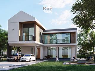 Project : modern minimalist house , K.O.R. Design&Architecture K.O.R. Design&Architecture Окремий будинок Бетон