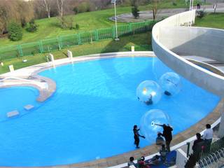 PISCINA PARQUE PLEISTOCENICO DE OSORNO, Brassea Mancilla Arquitectos, Santiago Brassea Mancilla Arquitectos, Santiago Commercial spaces Concrete