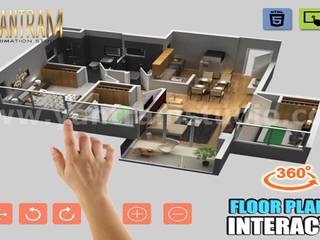 Extraordinary Interactive Residential house 3D virtual floor Plan design by VR Development, Istanbul – Turkey , Yantram Animation Studio Corporation Yantram Animation Studio Corporation Casas pequeñas