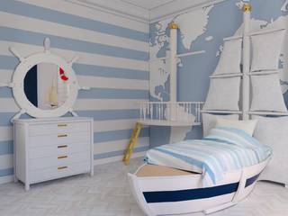 Quarto Navegante, <Pusili Design <Pusili Design Dormitorios infantiles de estilo moderno