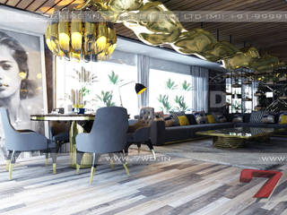 Gold Luxe Interior, 7WD Design Studio 7WD Design Studio غرفة المعيشة
