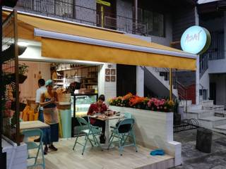 RESTAURANTE AZAI NATURA, EMME ARQUITECTURA S.A.S. EMME ARQUITECTURA S.A.S. Tropical style balcony, veranda & terrace