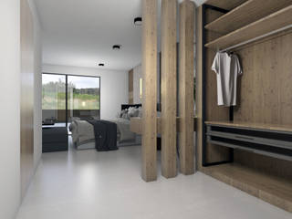 DISEÑO INTERIOR RECAMARA , TALLER819 A & C TALLER819 A & C Modern style bedroom Wood Wood effect