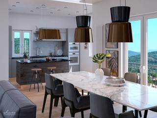 Cucina e zona living a Sant'Agata di Militello, Santoro Design Render Santoro Design Render Modern kitchen