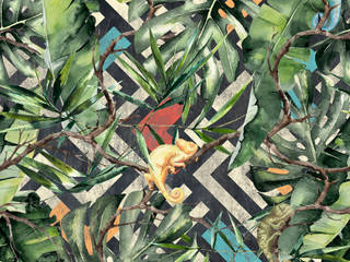 DONATELLO, Tecnografica Tecnografica Tường & sàn phong cách nhiệt đới Multicolored