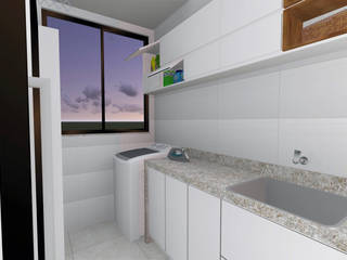 Projeto para área de serviços de um apartamento , Igor Cunha Arquitetura Igor Cunha Arquitetura Modern walls & floors