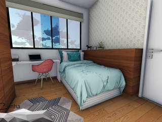 Projeto de interiores para suíte de apartamento , Igor Cunha Arquitetura Igor Cunha Arquitetura Modern style bedroom