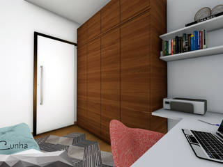 Projeto de interiores para suíte de apartamento , Igor Cunha Arquitetura Igor Cunha Arquitetura Спальня в стиле модерн