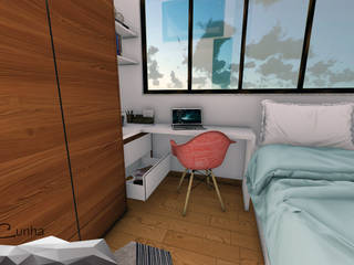 Projeto de interiores para suíte de apartamento , Igor Cunha Arquitetura Igor Cunha Arquitetura Modern style bedroom