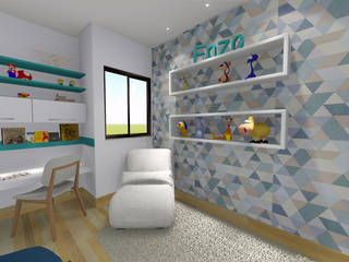 Projeto de interiores para quarto de criança, Igor Cunha Arquitetura Igor Cunha Arquitetura Modern nursery/kids room