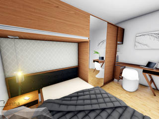 Projeto de interiores para quarto de casal , Igor Cunha Arquitetura Igor Cunha Arquitetura Modern style bedroom