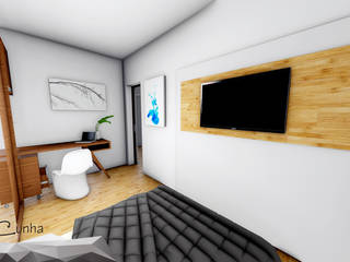 Projeto de interiores para quarto de casal , Igor Cunha Arquitetura Igor Cunha Arquitetura Спальня в стиле модерн