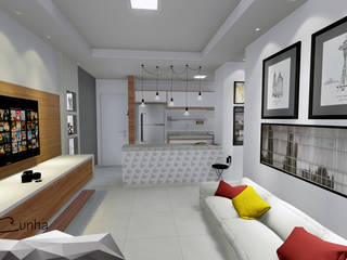 Projeto de interiores para apartamento , Igor Cunha Arquitetura Igor Cunha Arquitetura Modern living room