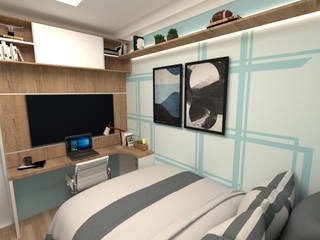 Dormitório Masculino 9m2 , Fareed Arquitetos Associados Fareed Arquitetos Associados Маленькие спальни