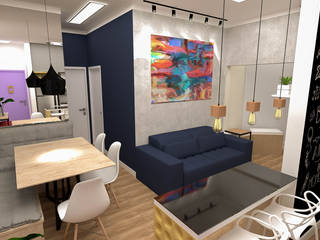 Apartamento Residencial 55m², Fareed Arquitetos Associados Fareed Arquitetos Associados Eclectische eetkamers