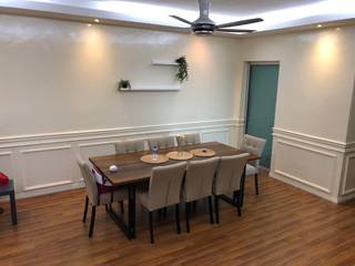 Hardwood Wainscoting Design Condominium Selangor , WoodMalaysia WoodMalaysia Modern dining room Wood Wood effect