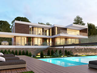 CASA LS1 - Moradia em Cascais - Projeto de Arquitetura, Traçado Regulador. Lda Traçado Regulador. Lda Villas Wood Wood effect