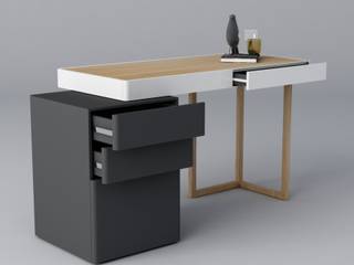 Escritorio Box, Muebles Decoviiaus Muebles Decoviiaus Espaços de trabalho minimalistas Madeira maciça Multicolor