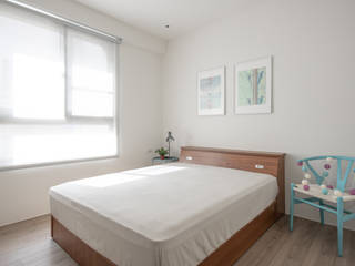 Dr. Yang案 | 客房 有隅空間規劃所 臥室 木頭 Wood effect 有隅空間規劃所,北歐,客房,白色