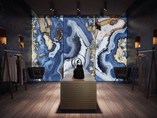 MAUI BLUE Decorative Panels, Tecnografica Tecnografica Nowoczesne ściany i podłogi Niebieski