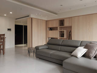 昇陽之道_暖木, 形構設計 Morpho-Design 形構設計 Morpho-Design Modern Living Room
