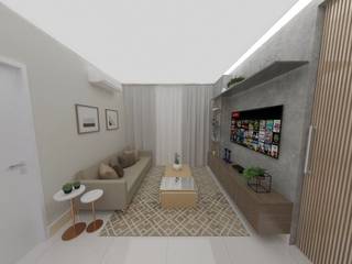 Apartamento Z|D, Lacerda Arquitetos Associados Lacerda Arquitetos Associados モダンデザインの リビング