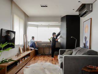 ATELIER ABERTO | Ap Ondina, Atelier Aberto Arquitetura Atelier Aberto Arquitetura Modern living room Wood Wood effect