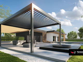 Tarasola TECHNIC, TARASOLA - more than a pergola TARASOLA - more than a pergola モダンデザインの テラス アルミニウム/亜鉛