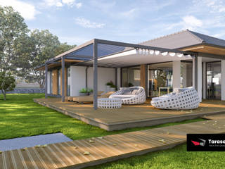 Tarasola FLAT, TARASOLA - more than a pergola TARASOLA - more than a pergola モダンデザインの テラス