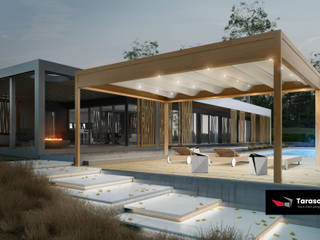 Tarasola CUBIC, TARASOLA - more than a pergola TARASOLA - more than a pergola モダンデザインの テラス