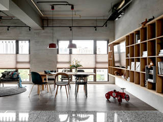 MSBT 幔室布緹 Industrial style living room Reinforced concrete Grey