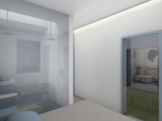 Apartamento para Dos - 40 m2, MOSA Arquitectos MOSA Arquitectos غرف نوم صغيرة زجاج