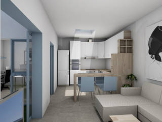 Apartamento para Dos - 40 m2, MOSA Arquitectos MOSA Arquitectos Modern living room Ceramic