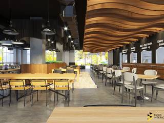 ผลงานการออกแบบ โรงอาหาร การไฟฟ้า จังหวัดอุดรธานี ค่ะ, Bcon Interior Bcon Interior Interior garden