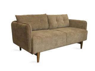 Sofa Modern Minimalis, viku viku Phòng khách Dệt may Amber/Gold