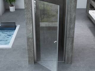Porta doccia trasparente H195 cm con anta a battente, Bagno Italia Bagno Italia Ванна кімната Скло