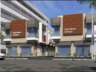 CITY BAZAAR IN GORAYA ,PUNJAB, Square Design Square Design Espaces commerciaux Briques