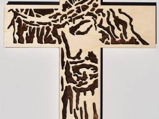 Croce di Gesù in legno Volto Santo Stilizzato, INCORNICIARE INCORNICIARE Other spaces Wood Multicolored
